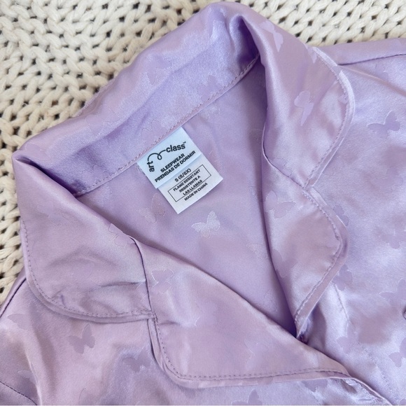 Art Class Girl's Butterfly Lavender Pajama Set Elastic Waistband Size S (6-6X) - Picture 4 of 6
